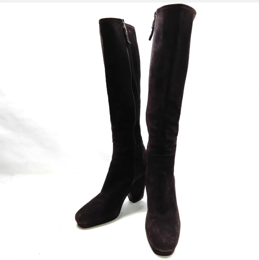 Prada Boots Women Brown Suede